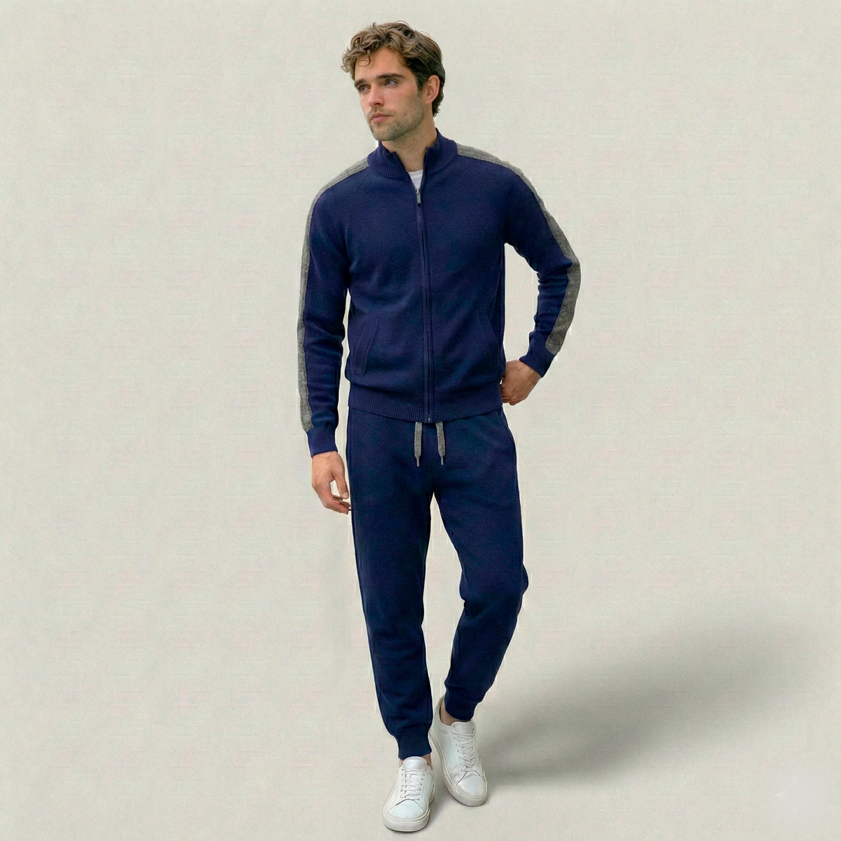 Norden Luxe Performance Cashmere Tracksuit in blue