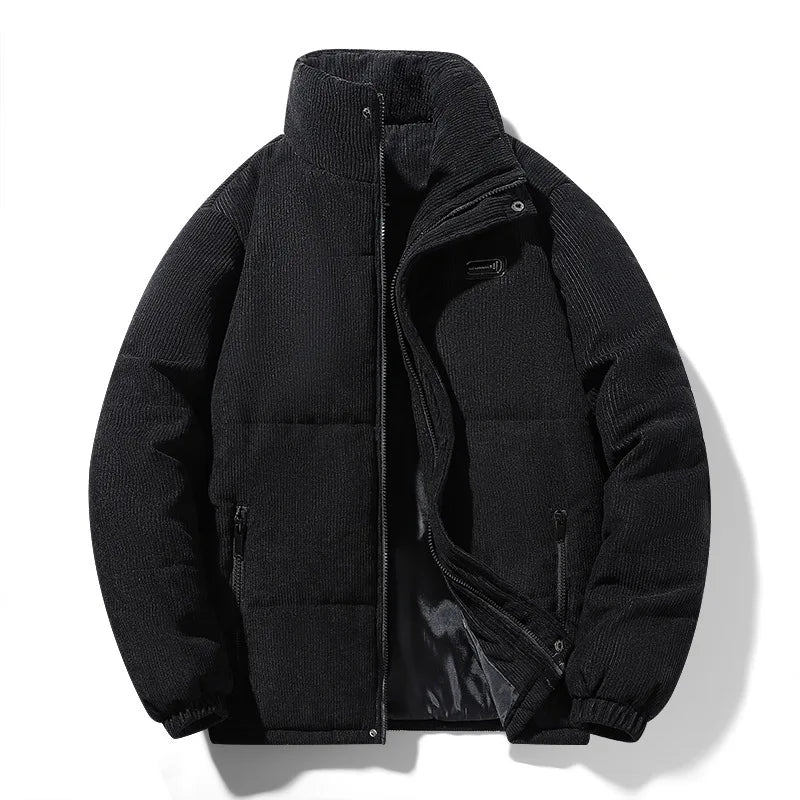 Norden Men's Corduroy Padded Winter Jacket in black