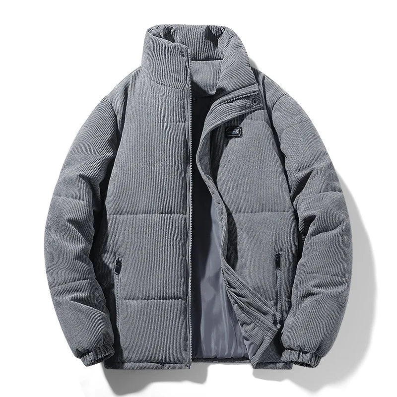 Norden Men's Corduroy Padded Winter Jacket in grey