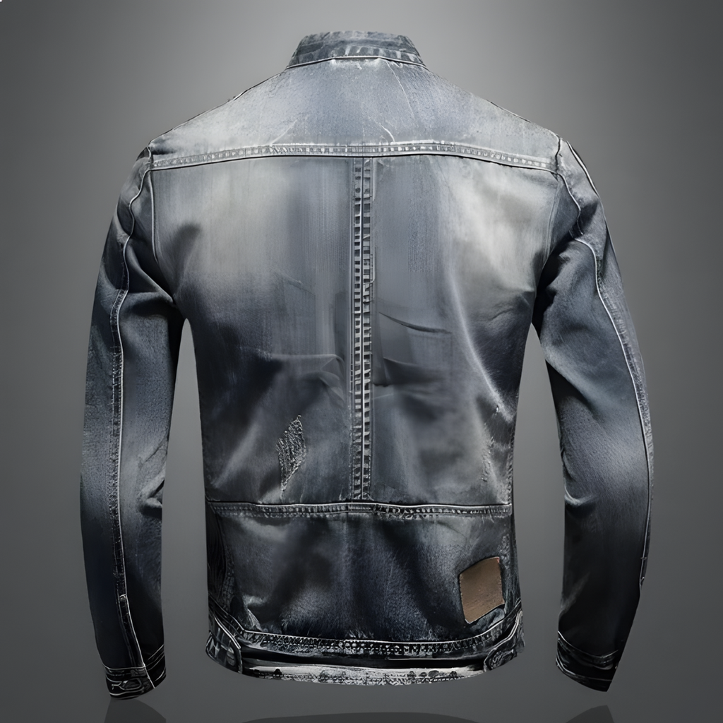 Norden Nord Jeansjacke Herren im Biker-Schnitt, Rückansicht – Bild 3