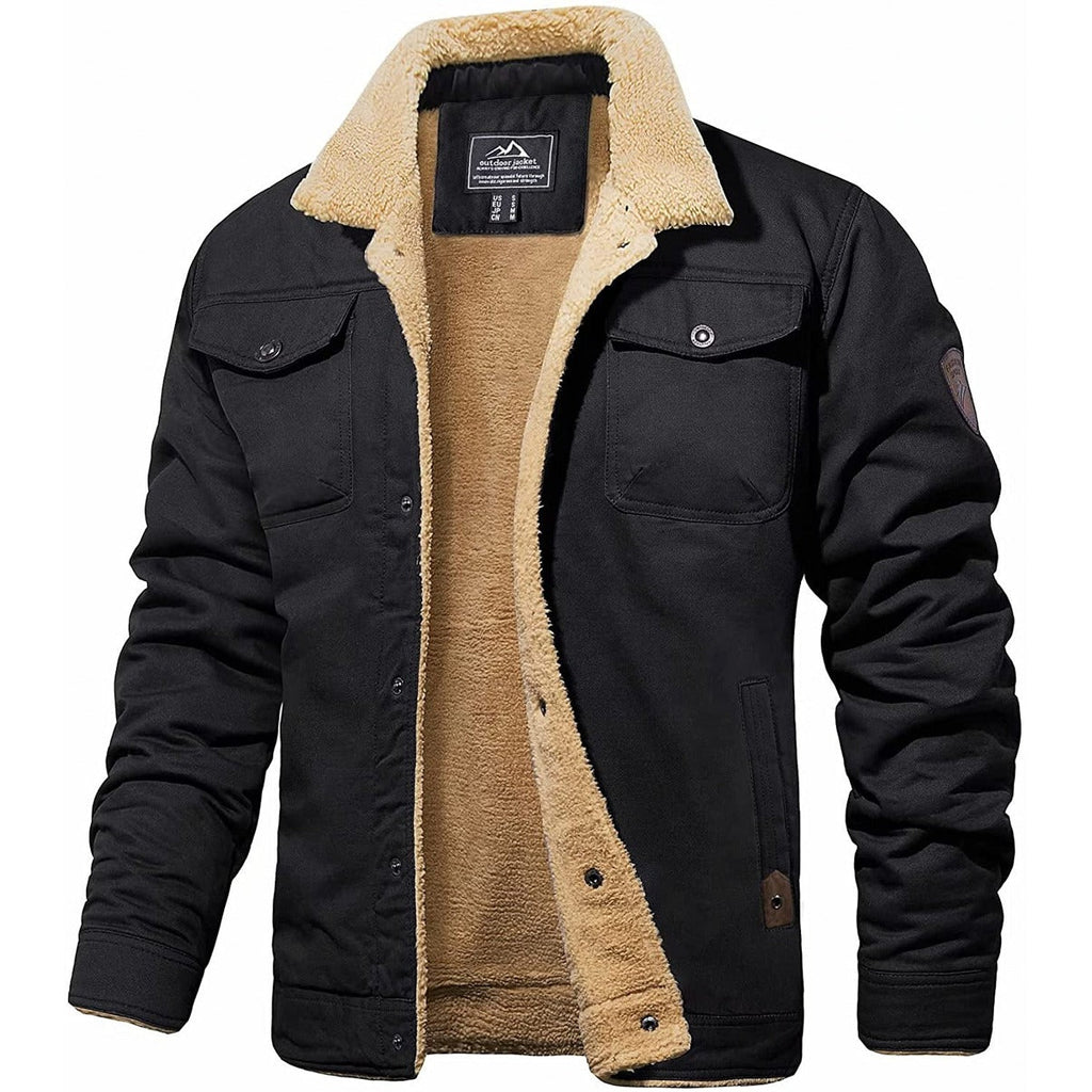 Norden Ridge Truckerjacke Herren mit Sherpa-Futter in Schwarz – Bild 2