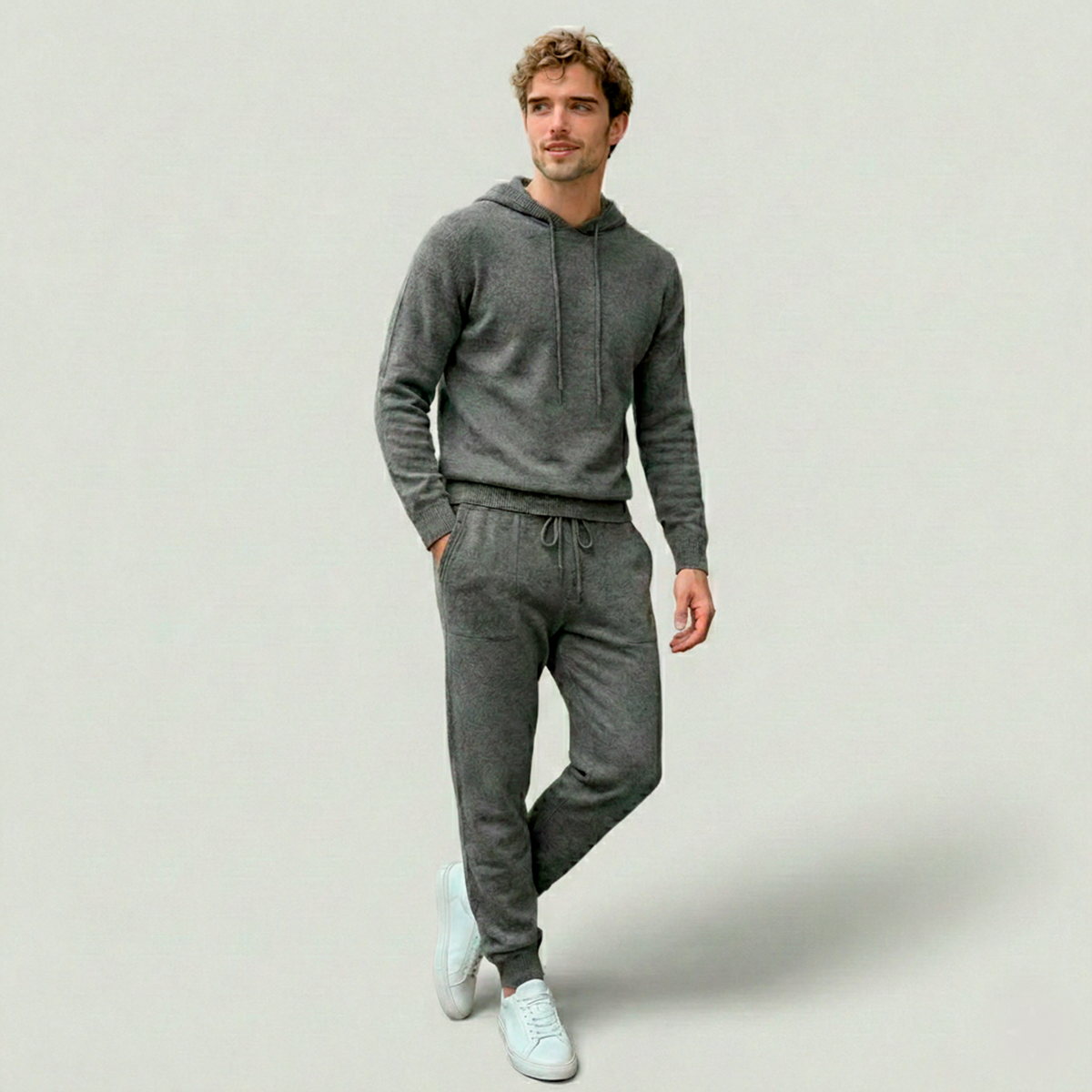 Norden Merino Wool Tracksuit in dark grey