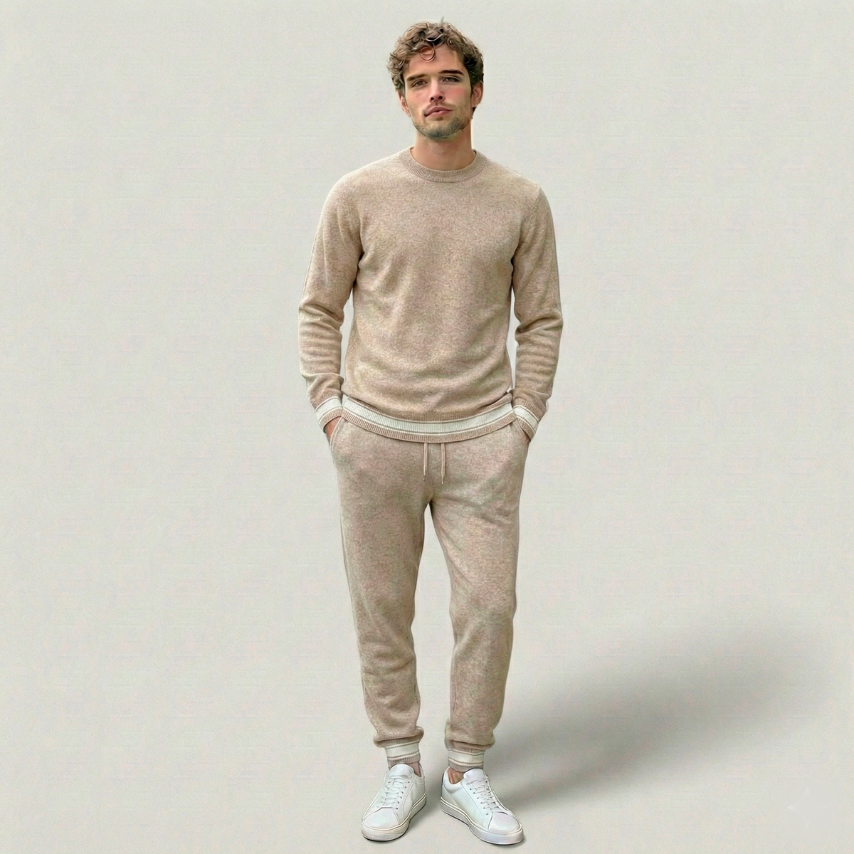 Norden Cashmere Tracksuit in beige