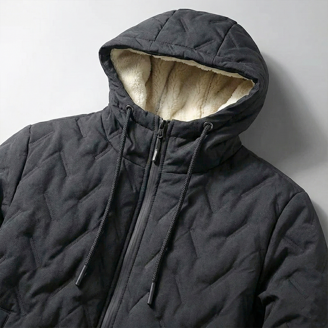 Norden Men's Oversized Hooded Velvet Cotton Jacket, view 2