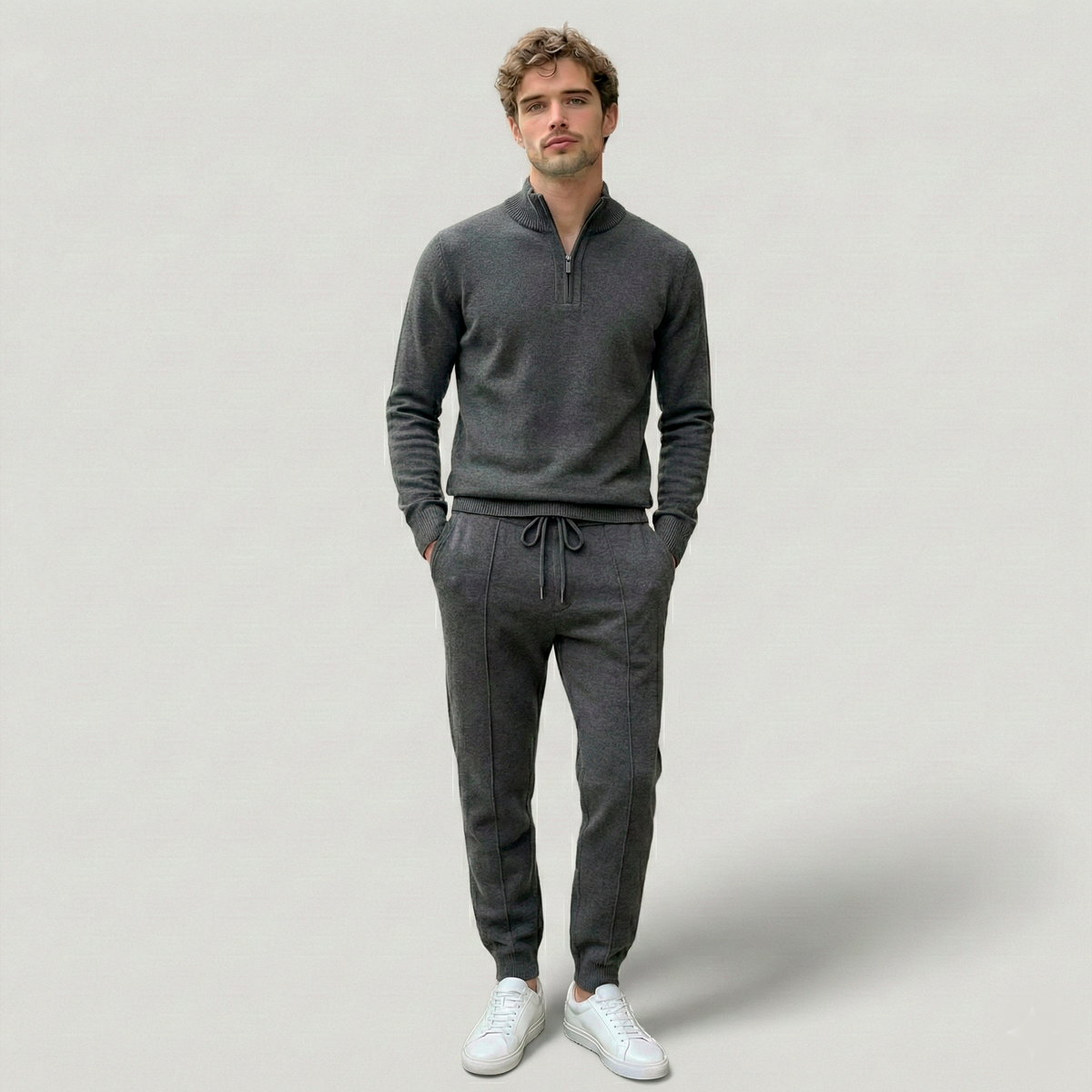 Norden Merino Wool Tech Tracksuit in dark grey