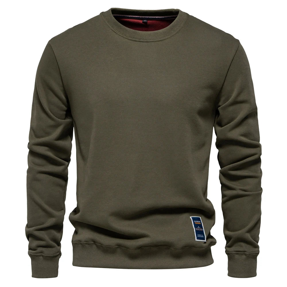 Norden Men's Essential Cotton Blend Crewneck Sweatshirt in army green