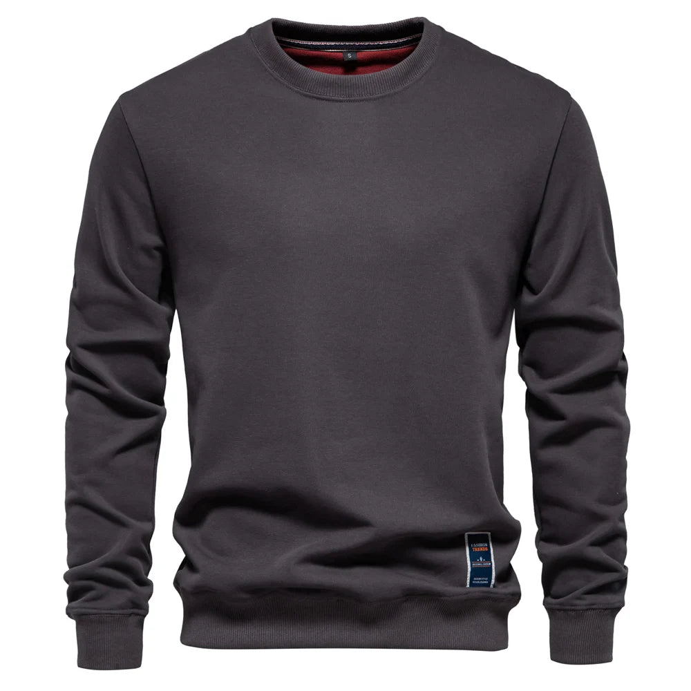 Norden Men's Essential Cotton Blend Crewneck Sweatshirt in dark grey
