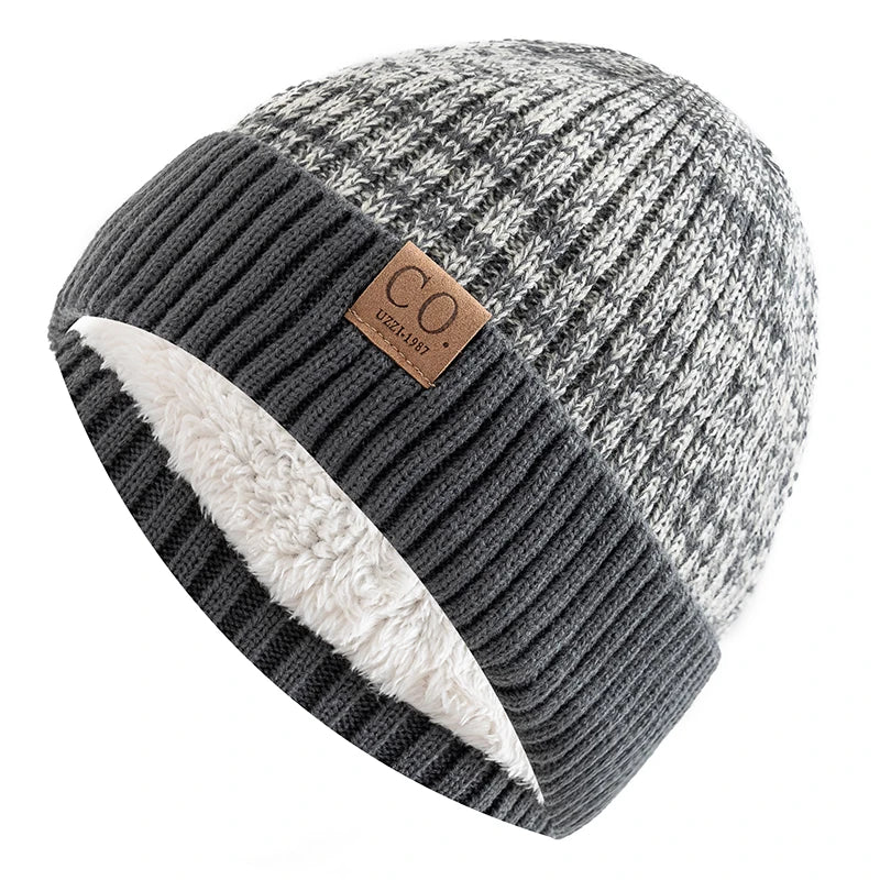 Norden Skull Knitted Beanie in grey