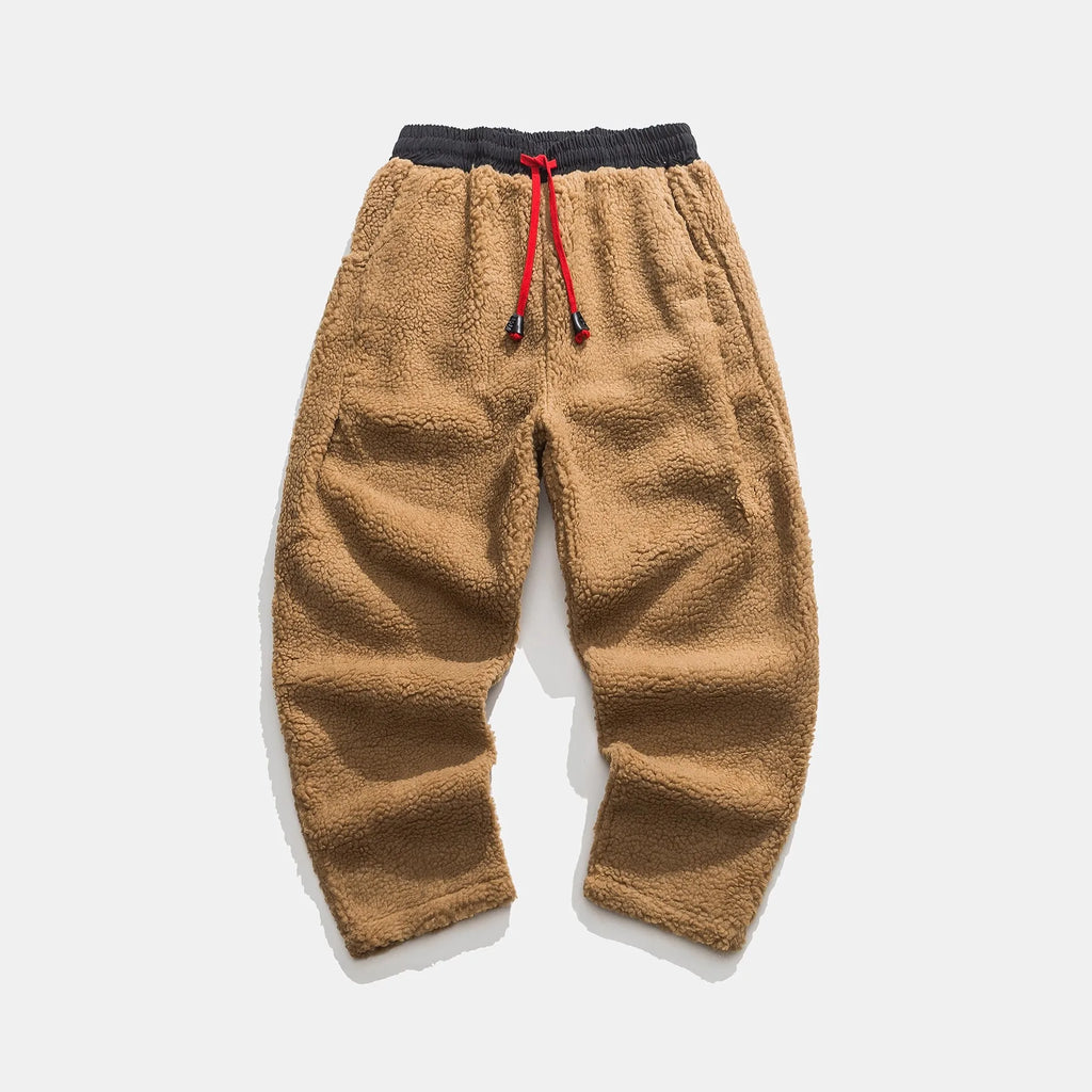 Norden Vale Teddyhose Herren aus Sherpa-Fleece in Khaki – Bild 5