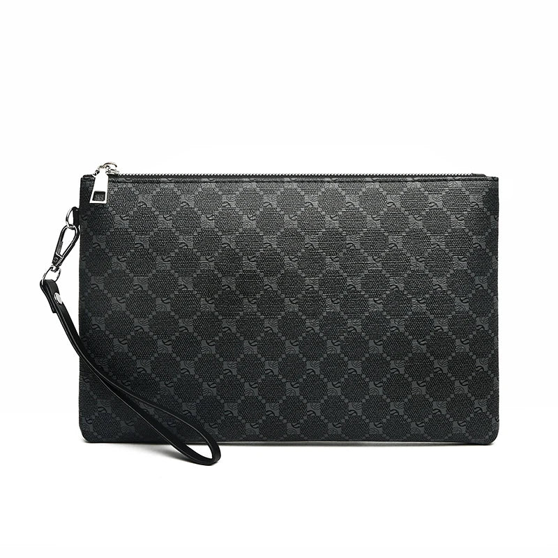 Norden Mason Leather Clutch Bag in black