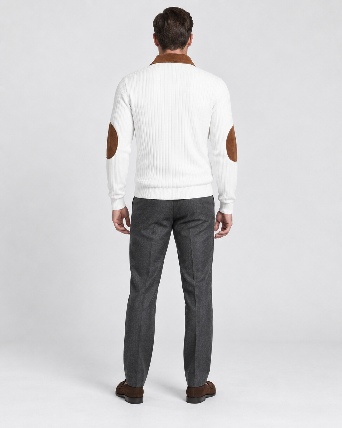 Norden Men's Jacquard Knit Half-Zip Jumper | Contrast Stripe