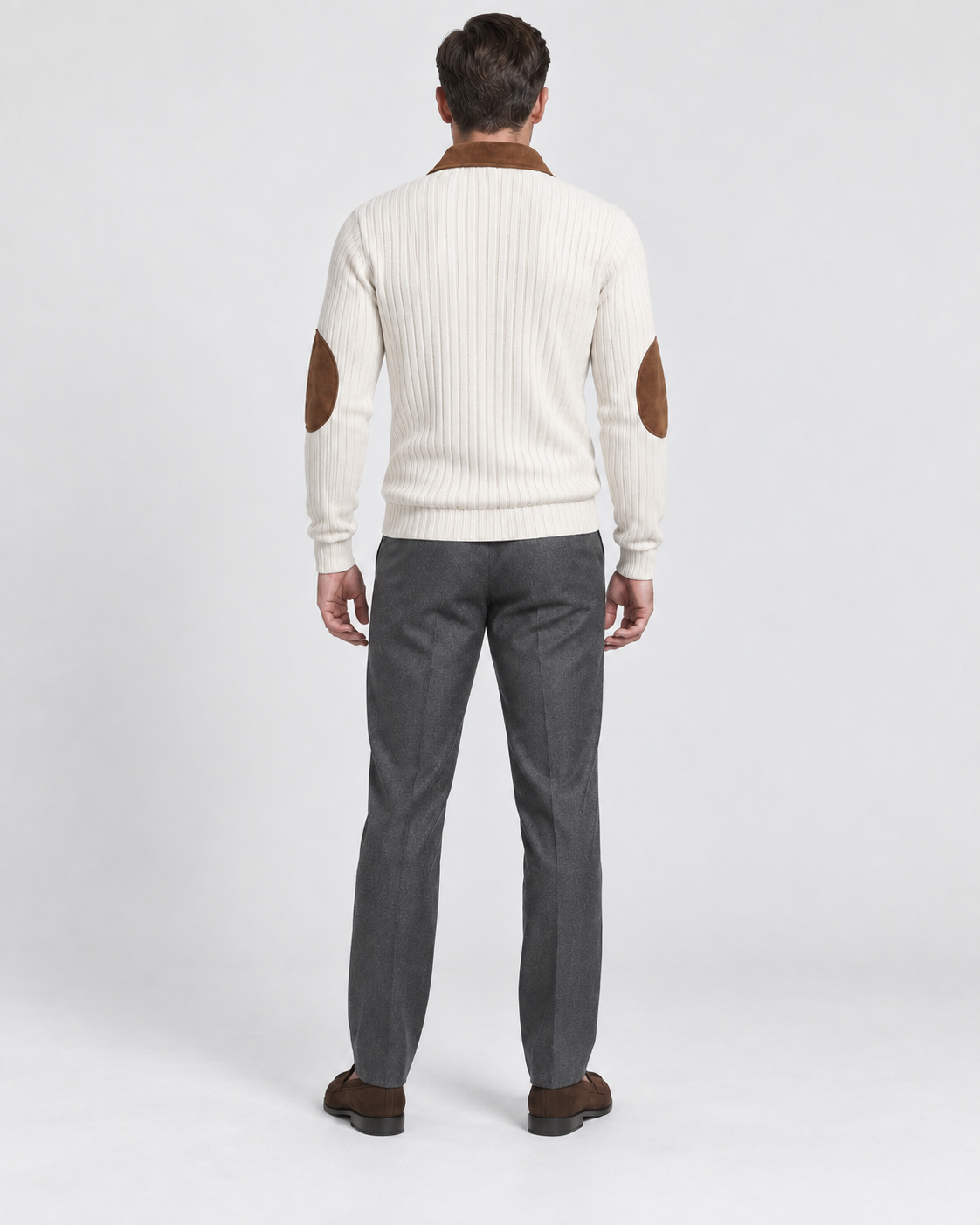 Norden Men's Jacquard Knit Half-Zip Jumper | Contrast Stripe