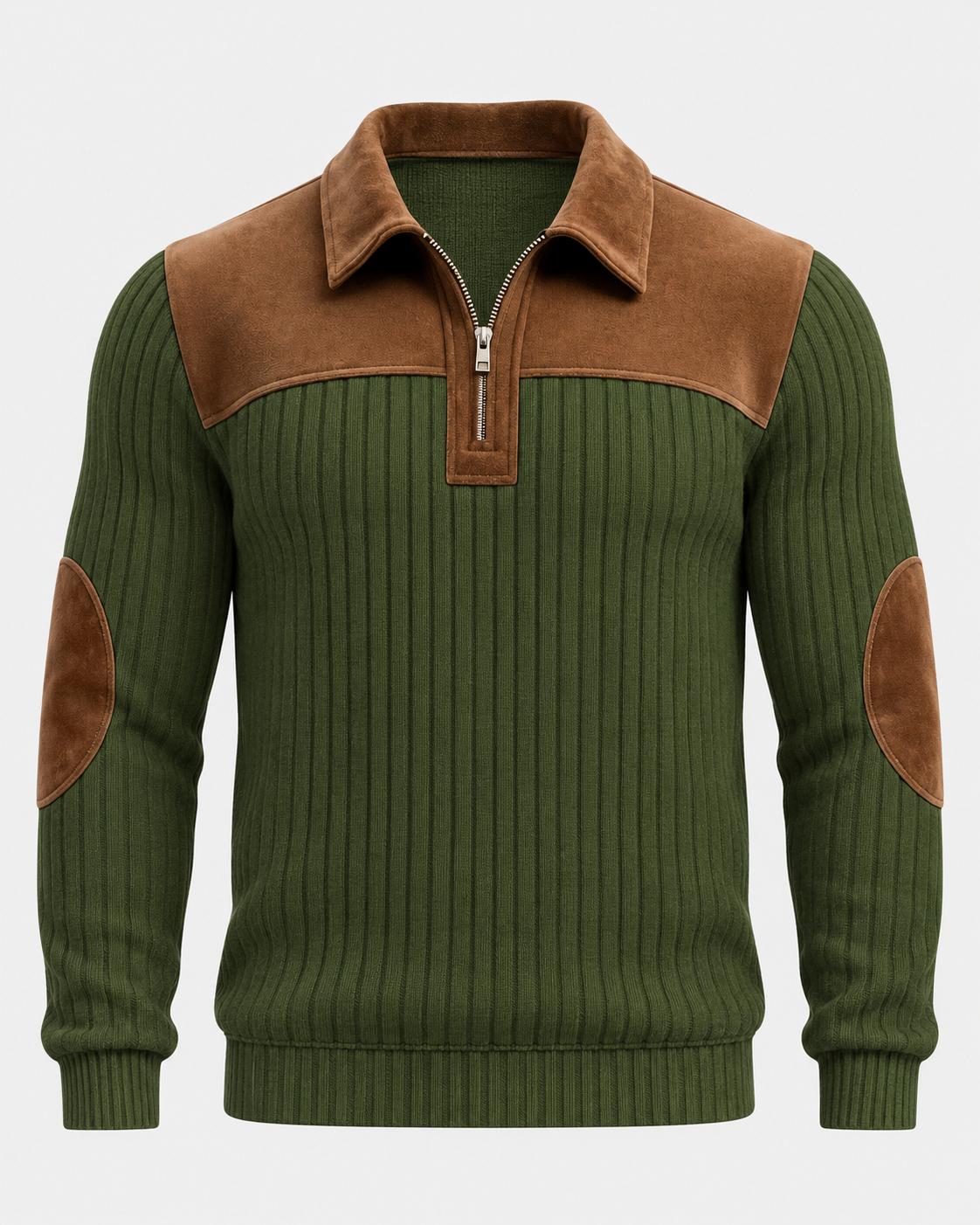 Norden Men's Jacquard Knit Half-Zip Jumper | Contrast Stripe