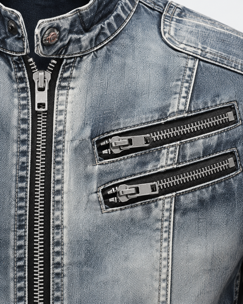Norden Nord Jeansjacke Herren – Biker-Schnitt mit Reißverschluss
