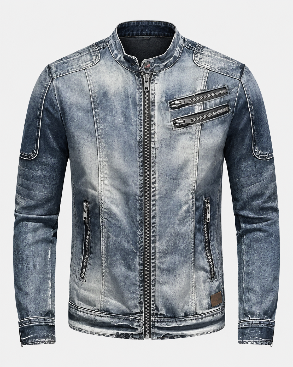 Norden Nord Jeansjacke Herren – Biker-Schnitt mit Reißverschluss