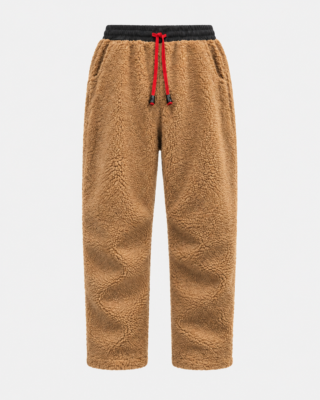 Norden Vale Teddyhose Herren – Sherpa-Fleece mit rotem Kordelzug